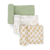 Cotton Muslin Swaddle 3 Pack Neutral/Boy