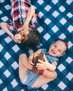 Outdoor Blanket 5x7 Navy Plaid