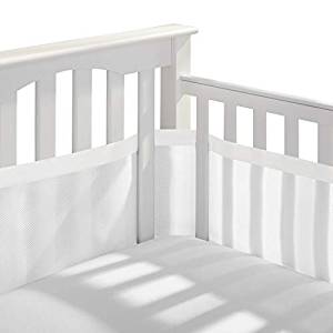 Breathable Baby Mesh Crib Liner White