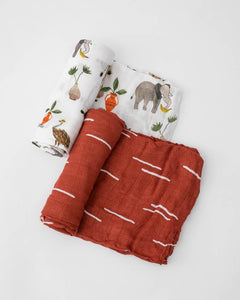 2 Pack Muslin Swaddle Blankets